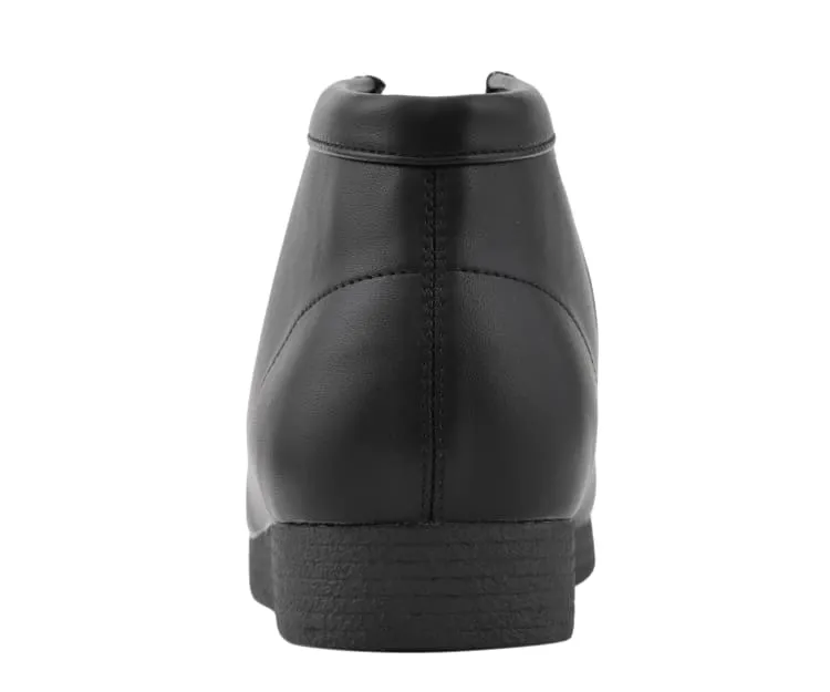 Amali Jason2 Men's High Top Vegan Leather Chukka Boots Black