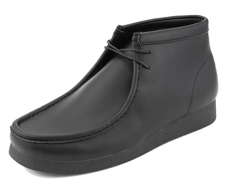 Amali Jason2 Men's High Top Vegan Leather Chukka Boots Black