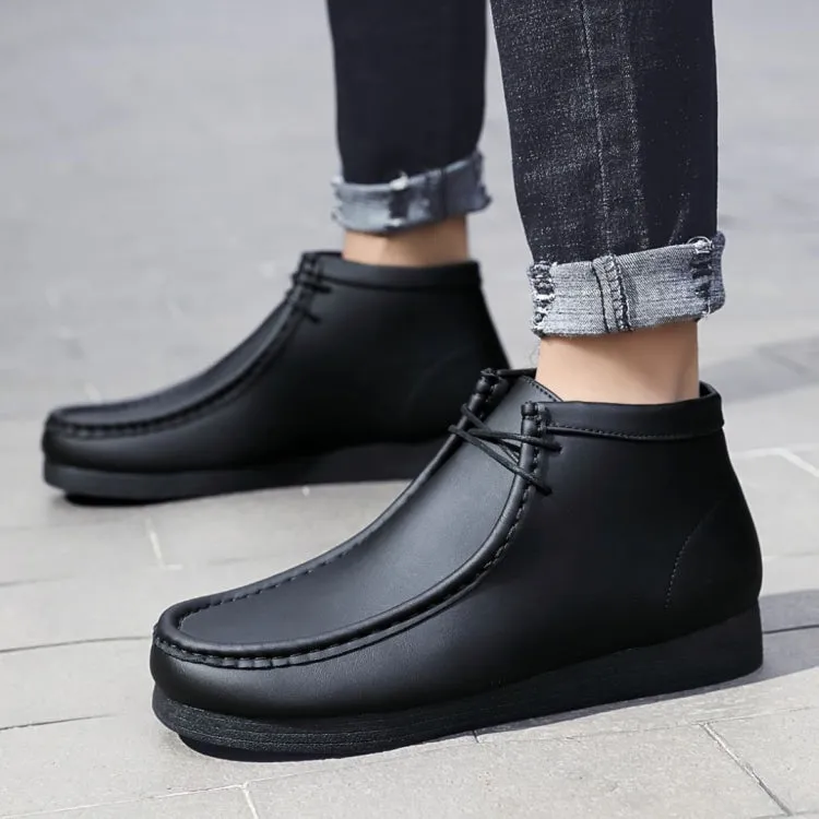 Amali Jason2 Men's High Top Vegan Leather Chukka Boots Black