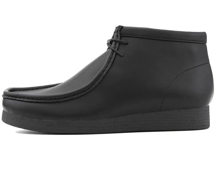 Amali Jason2 Men's High Top Vegan Leather Chukka Boots Black