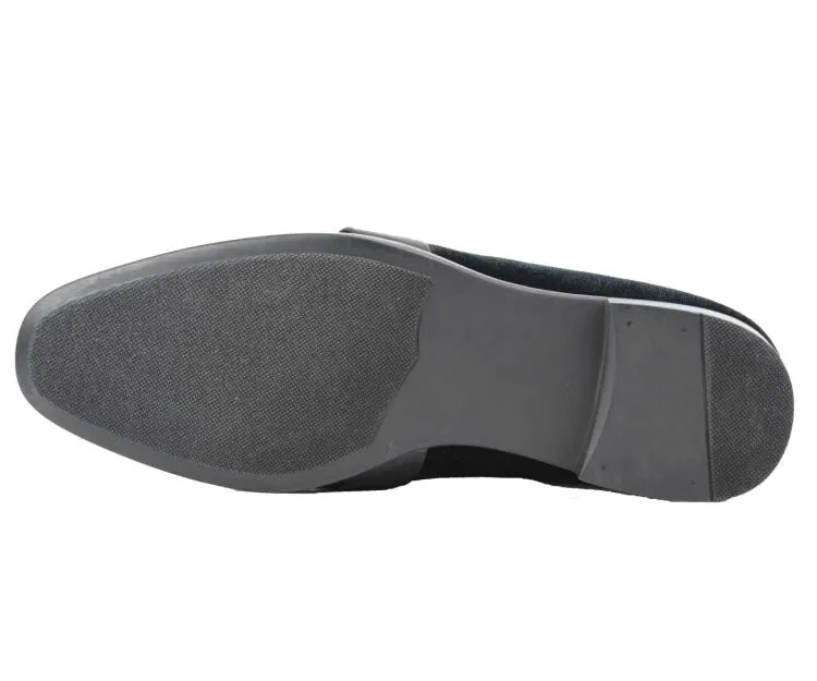 Amali Knight Black Men’s Velvet Loafers