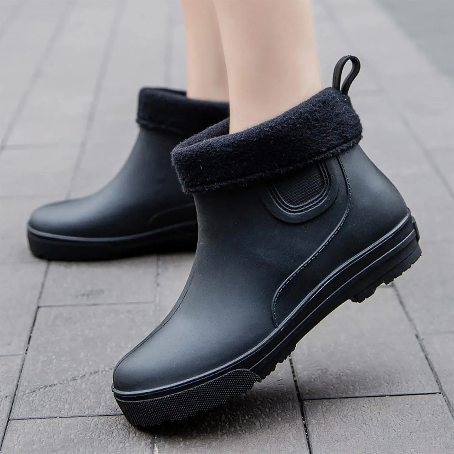 Ankle Boots for Women Waterproof Rain Boots for Women Non Slip With Cotton Inside Rain Boots Outdoor Rubber Shoes