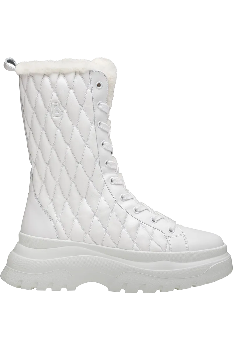 Banff Quilted Side-Zip Lug Sole Shearling Boots