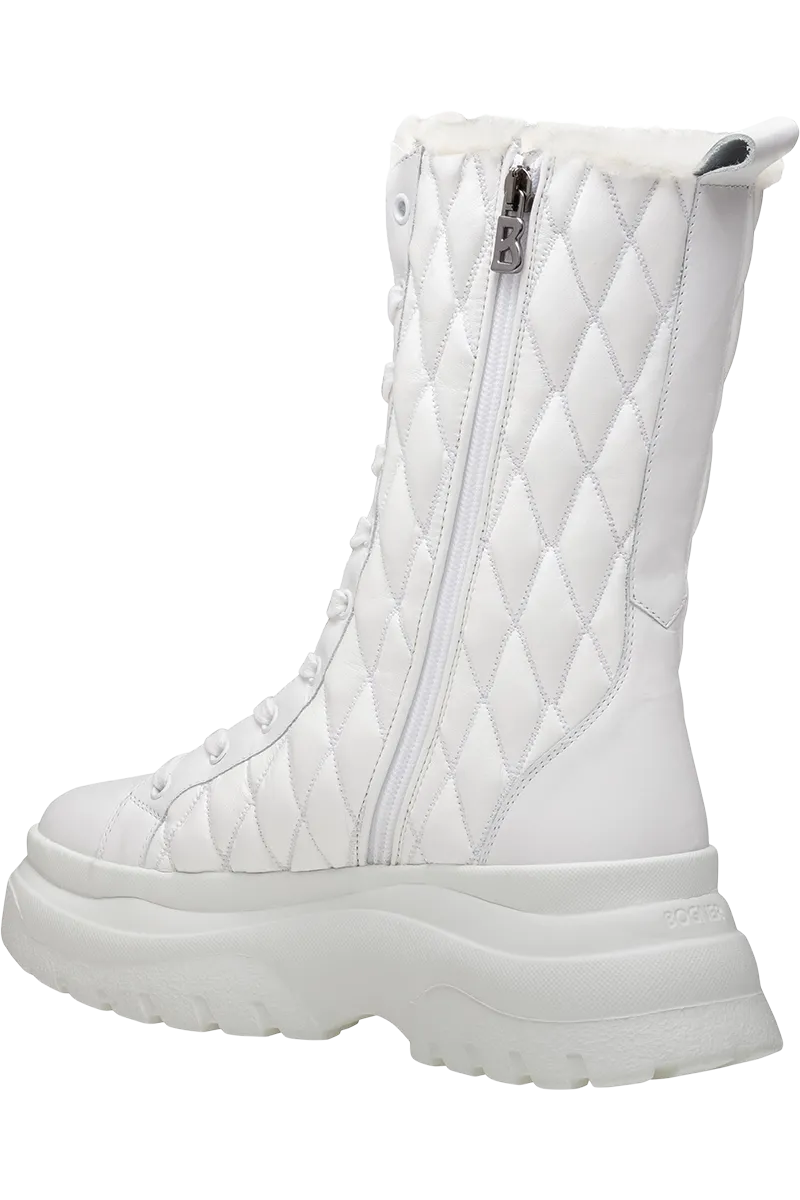 Banff Quilted Side-Zip Lug Sole Shearling Boots