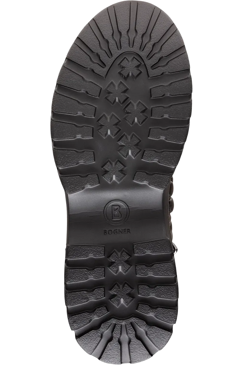 Banff Quilted Side-Zip Lug Sole Shearling Boots