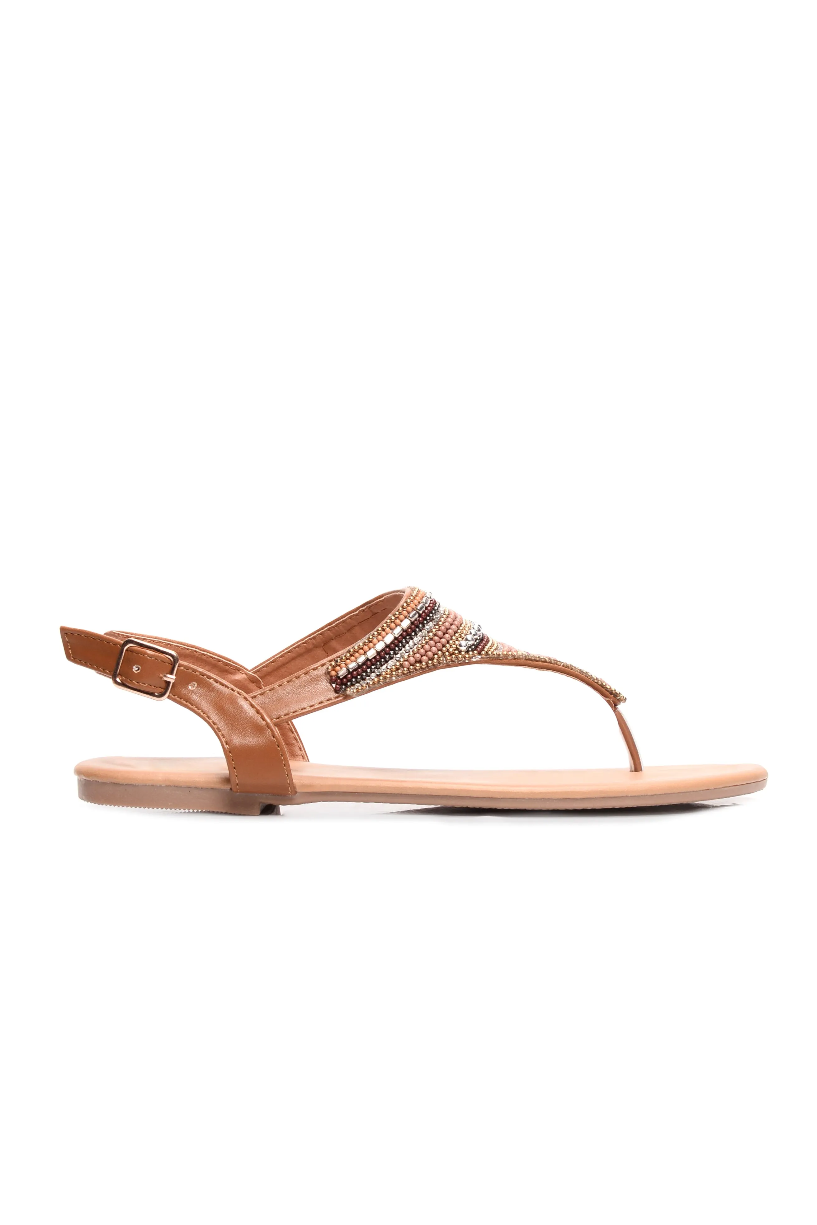 Beaded Business Sandals - Tan