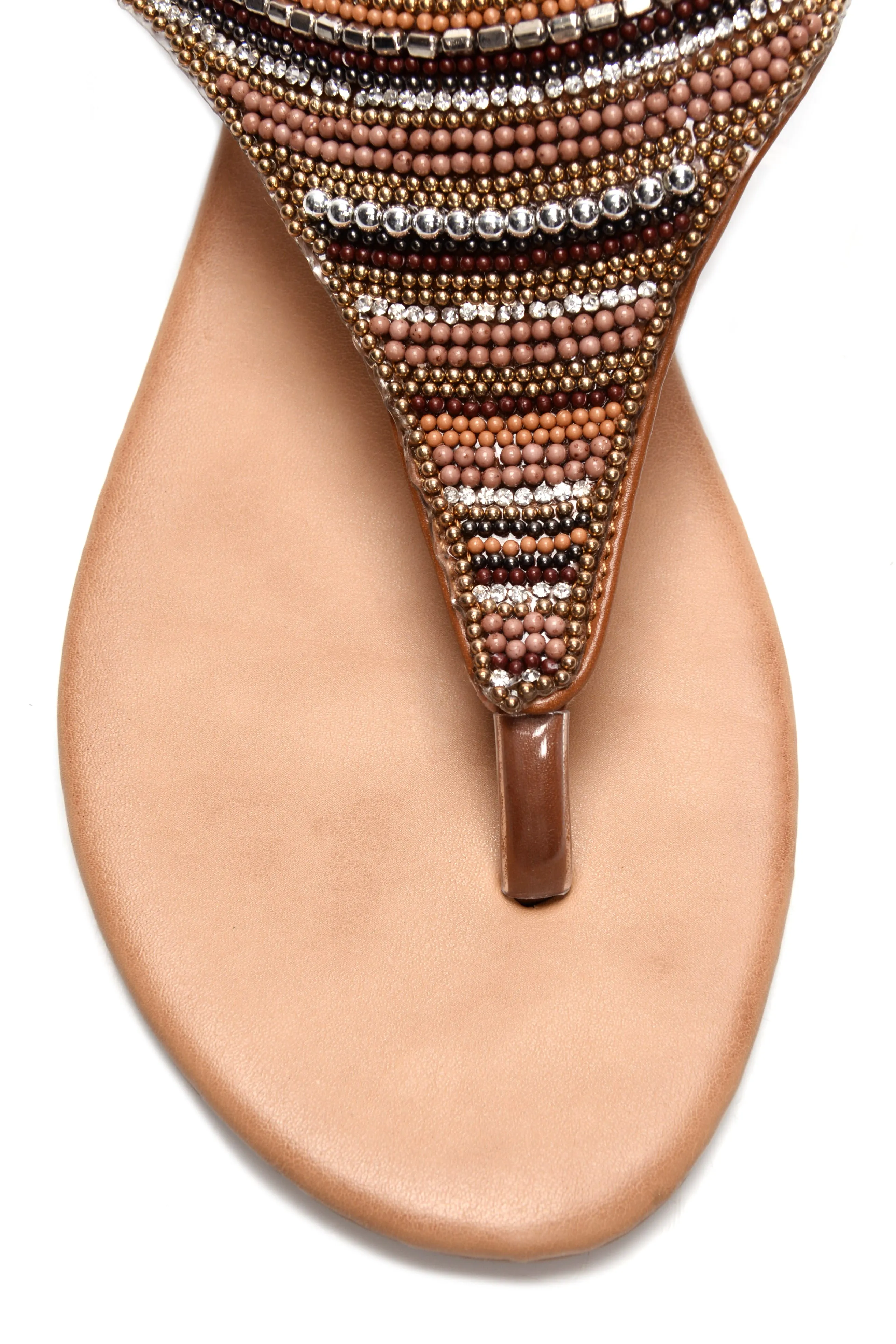 Beaded Business Sandals - Tan