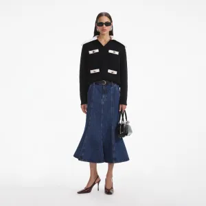 Black Cashmere Blend Oversized Jumper