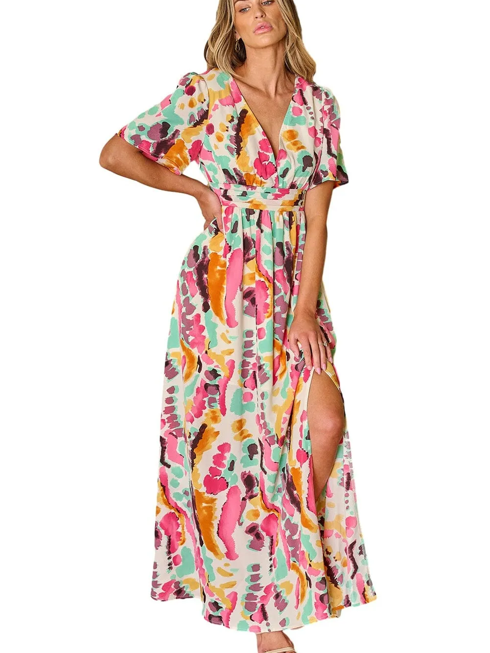 Bohemian V-Neck Maxi Dress