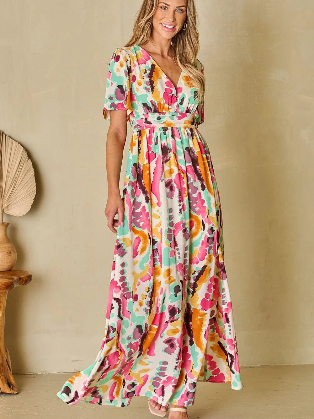 Bohemian V-Neck Maxi Dress