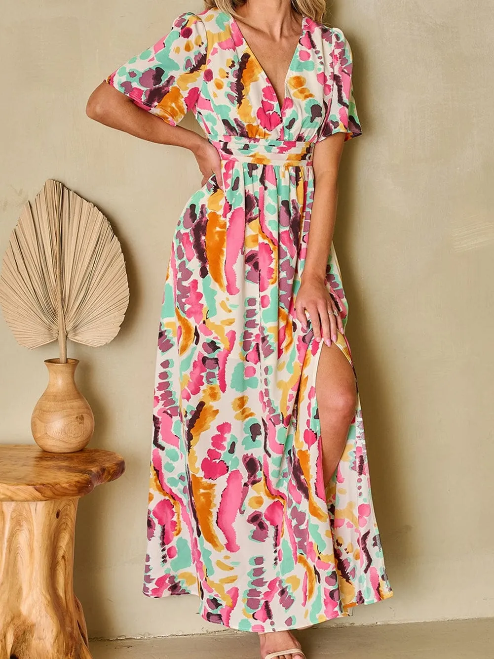 Bohemian V-Neck Maxi Dress