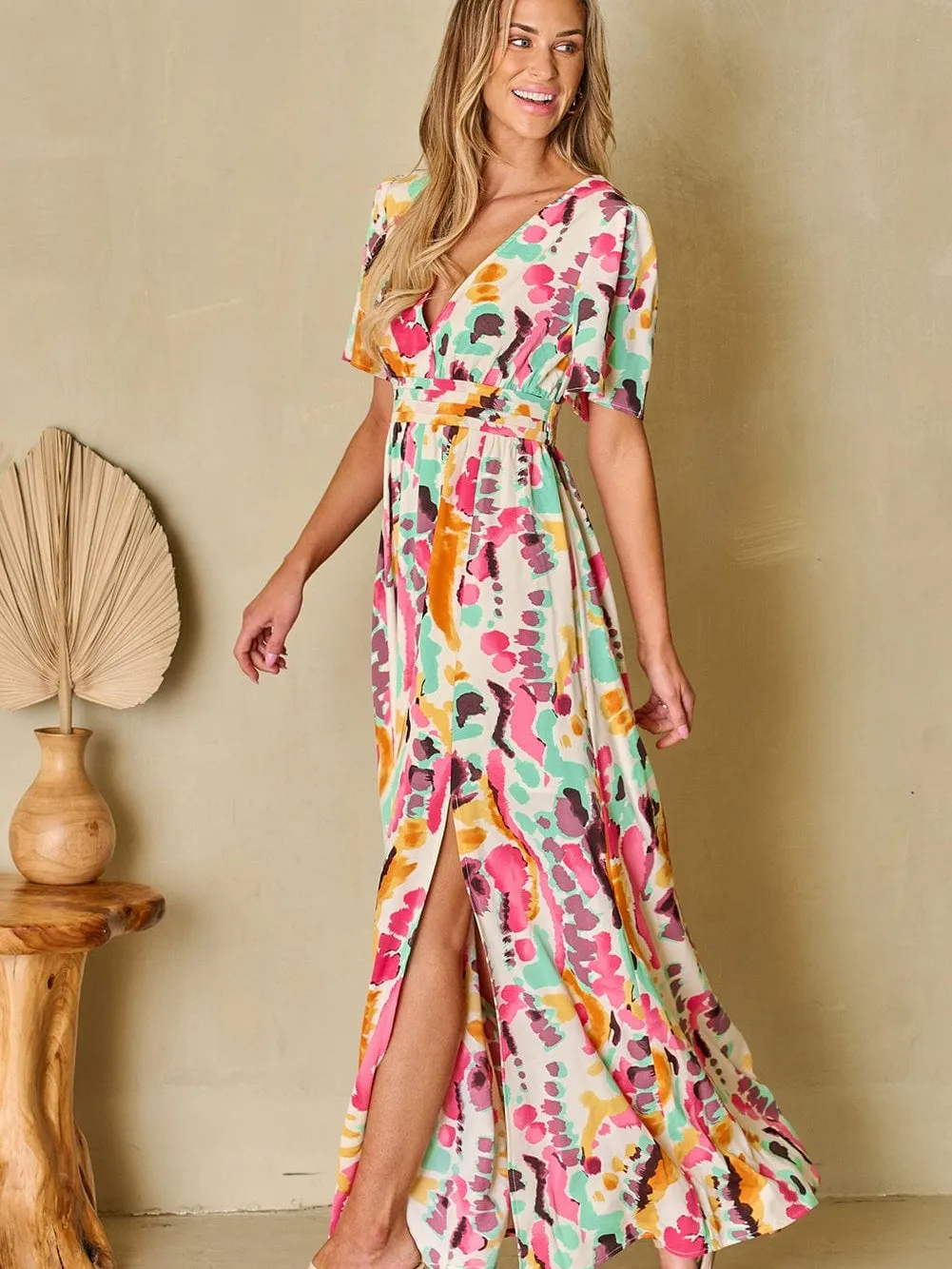 Bohemian V-Neck Maxi Dress