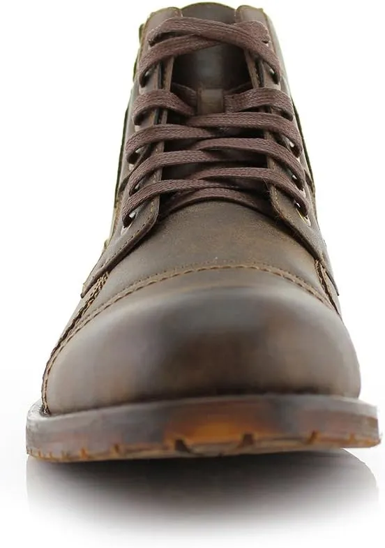 Brown Mens Casual Work Lace Up Classic Motorcycle Combat Boots