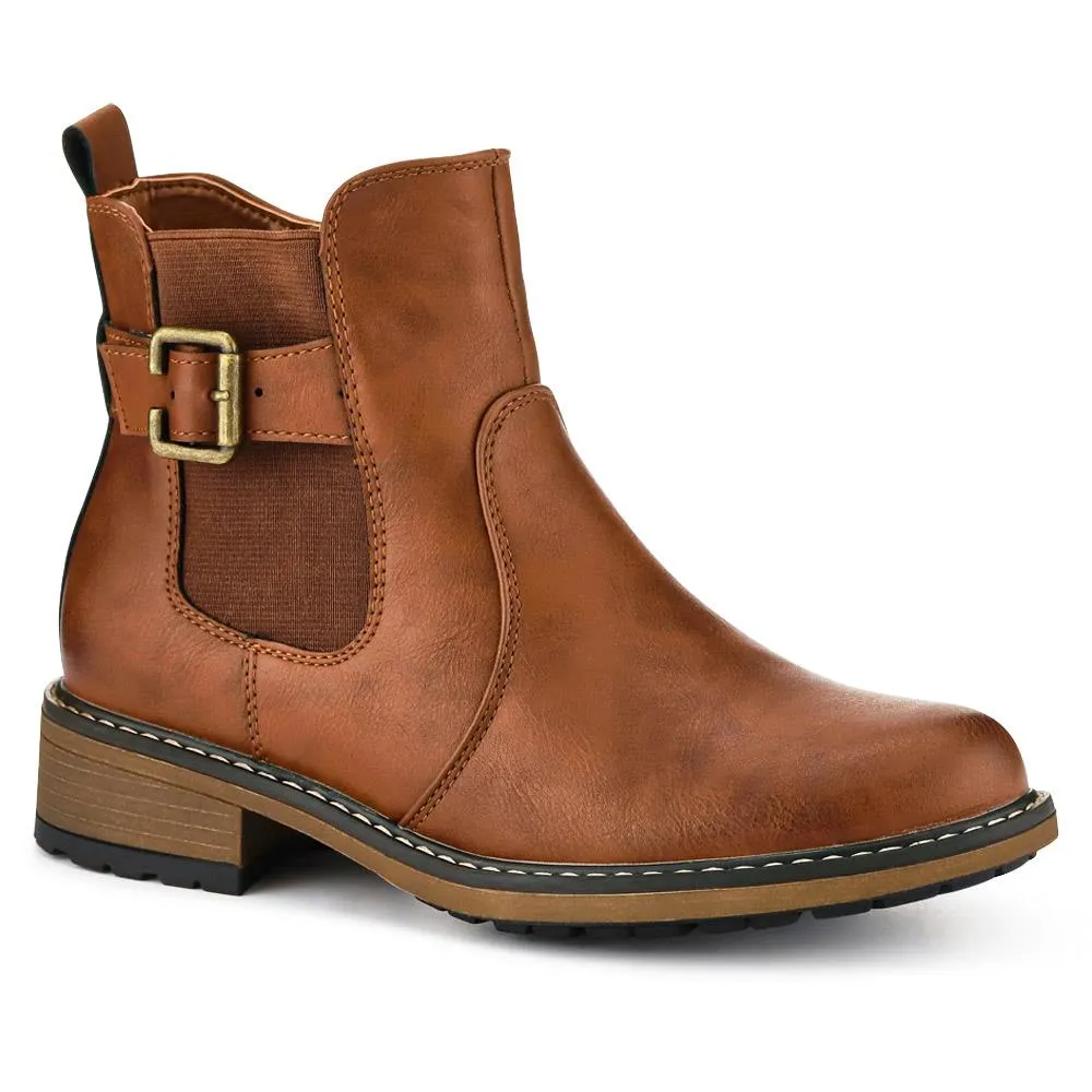 Casual Block-Heeled Chelsea Boots - WBINS40155 / 326 298