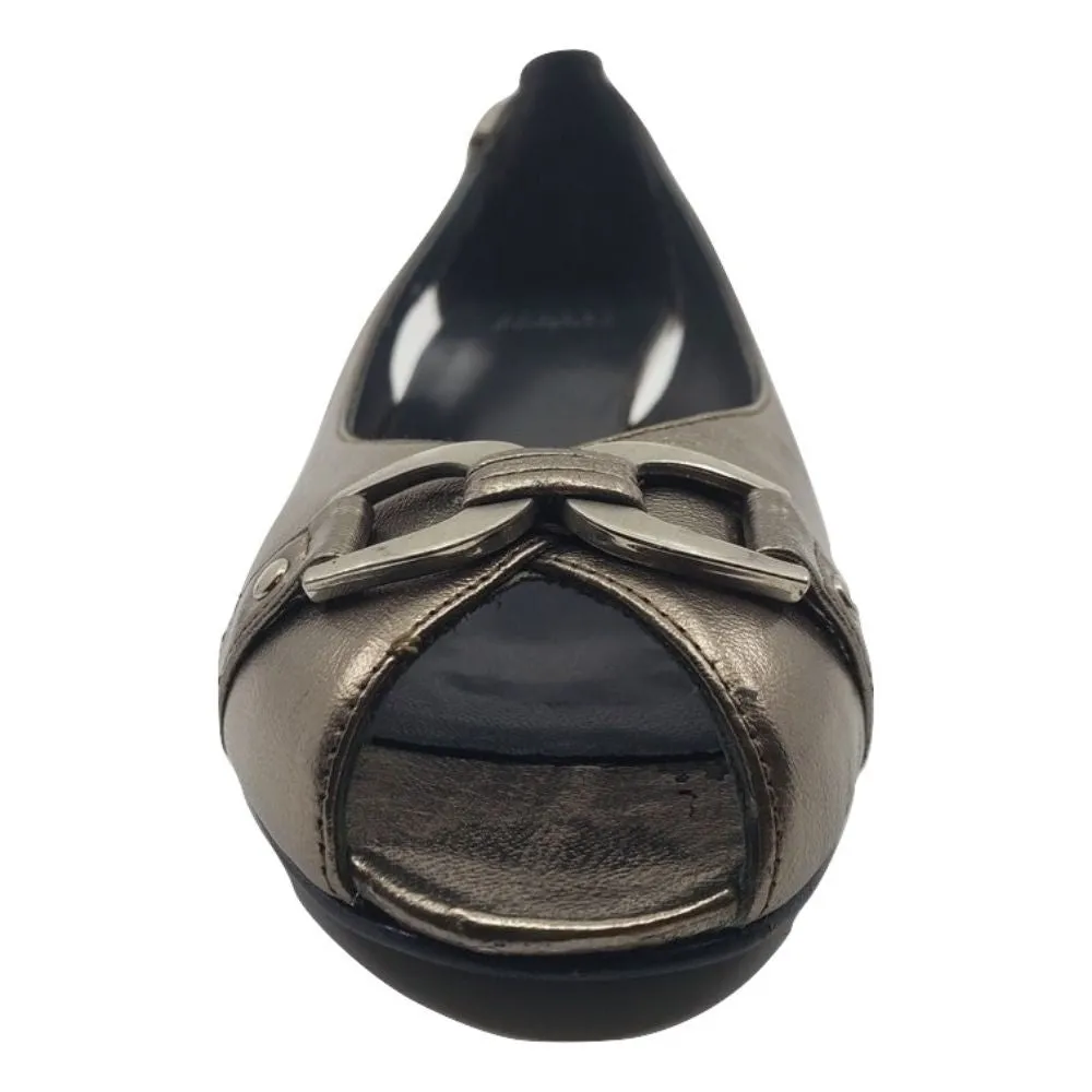 Chateau Lead Silver Leather Stuart Weitzman Sandal