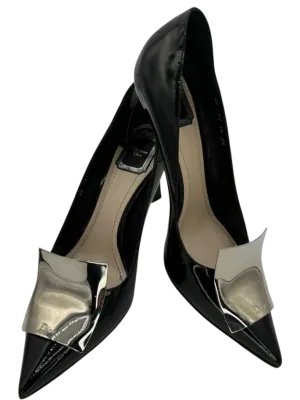 Christian Dior Black Patent Leather "Instinct" Pointed Toe Pumps