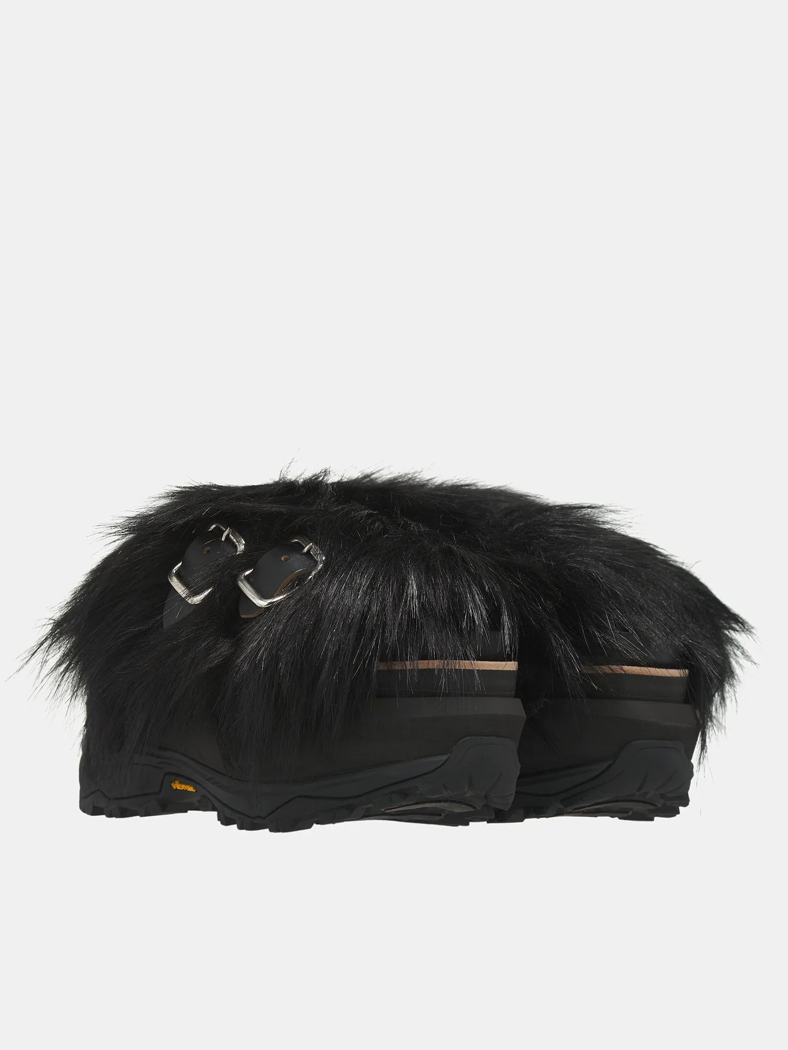 Faux Fur Sandals (24-07477-001-BLACK)