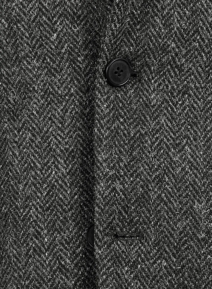 Harris Tweed Dark Gray Herringbone Suit