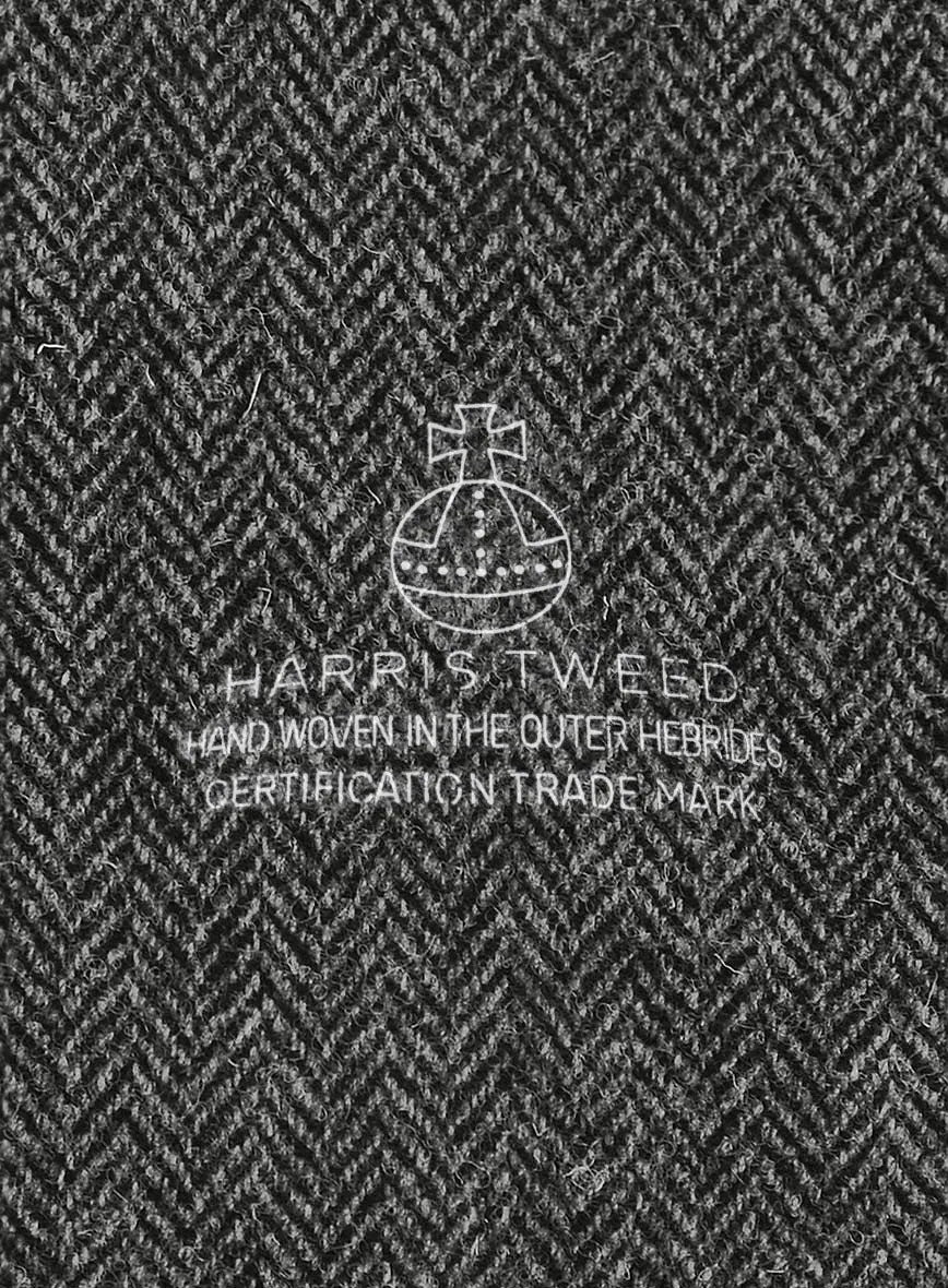 Harris Tweed Dark Gray Herringbone Suit