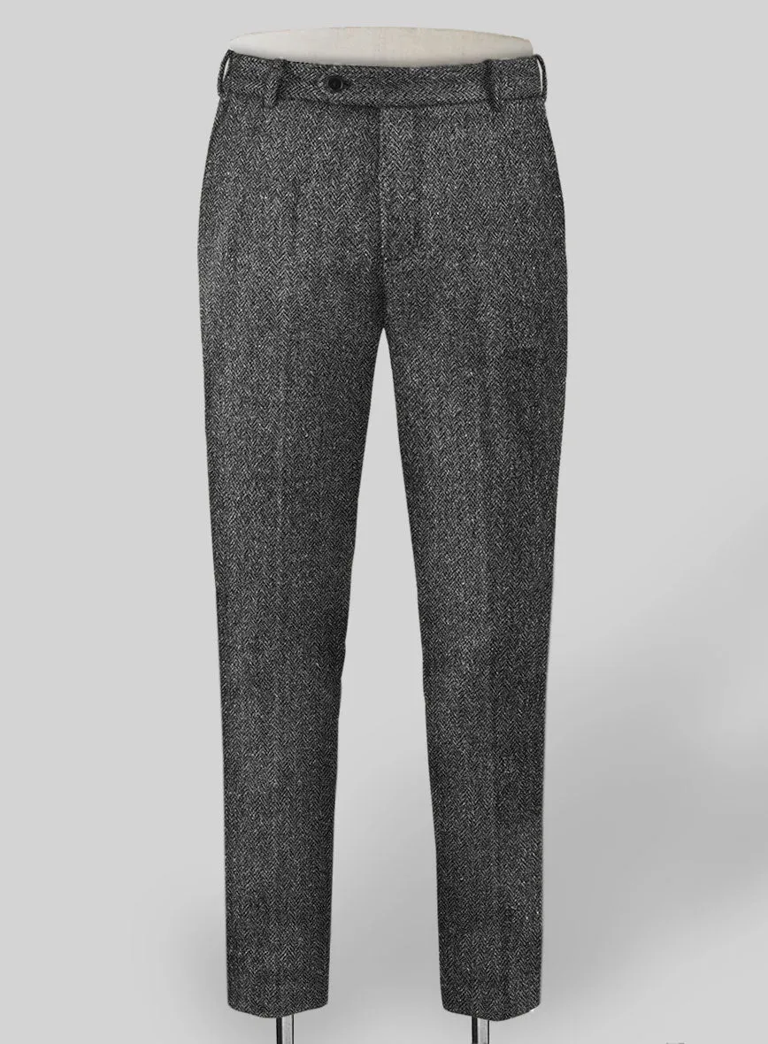 Harris Tweed Dark Gray Herringbone Suit