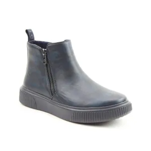 Heavenly Feet Senta Ladies Midnight Navy Vegan Side Zip Ankle Boots