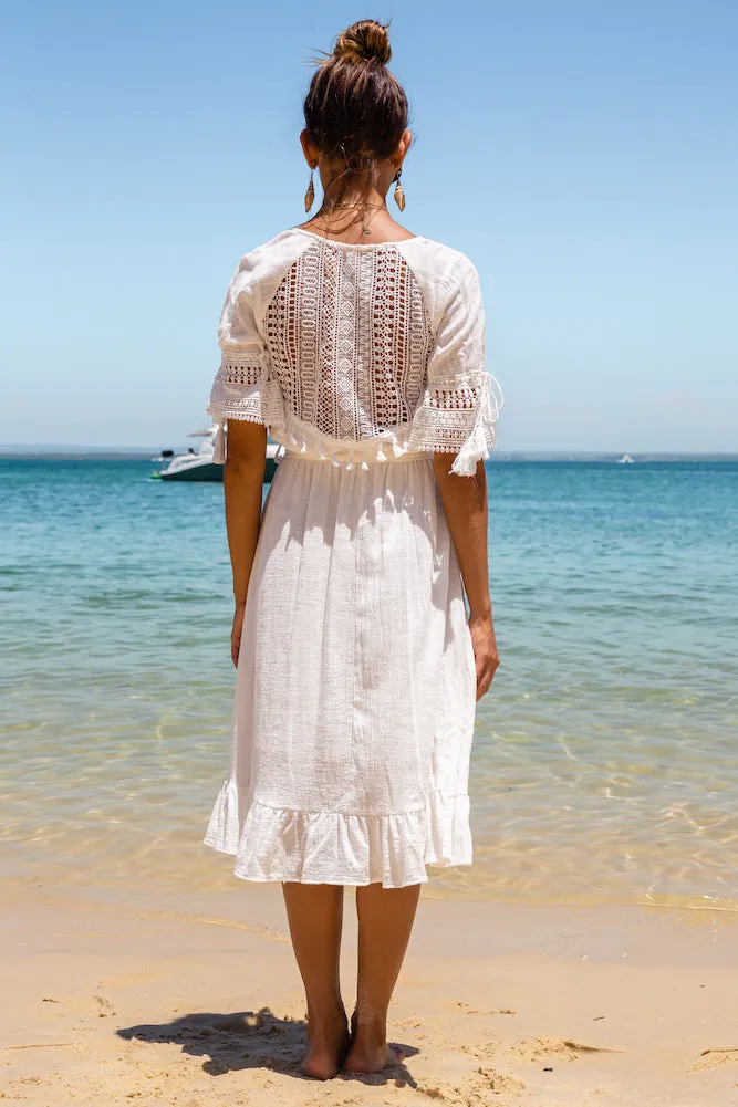 Hilight Midi Dress White