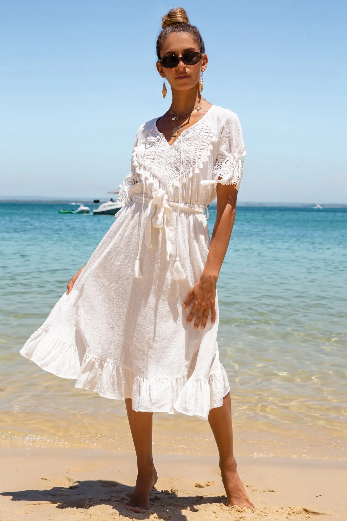Hilight Midi Dress White