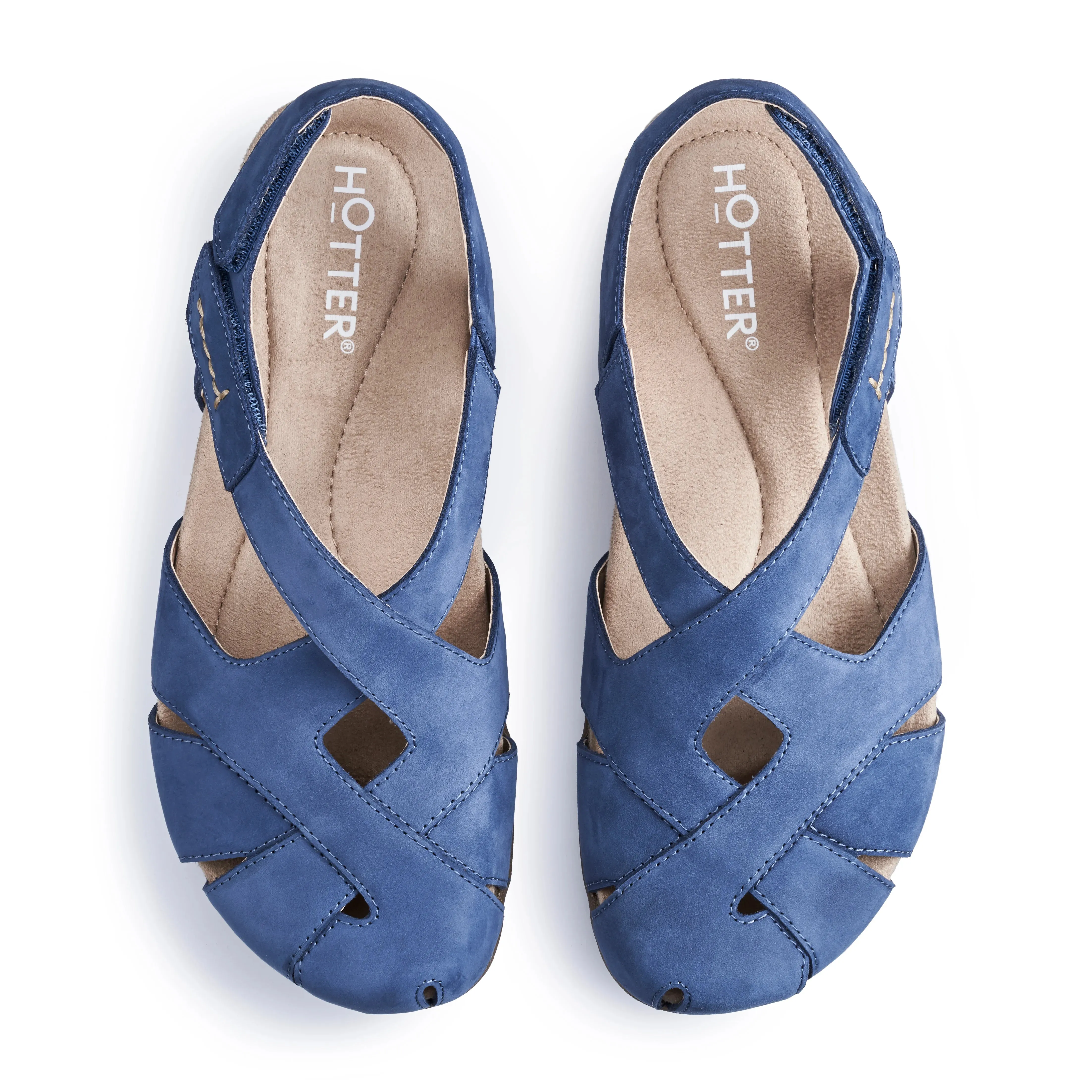 Hotter Catskill NAVY Closed Toe Touch Fastening Comfort Sandal