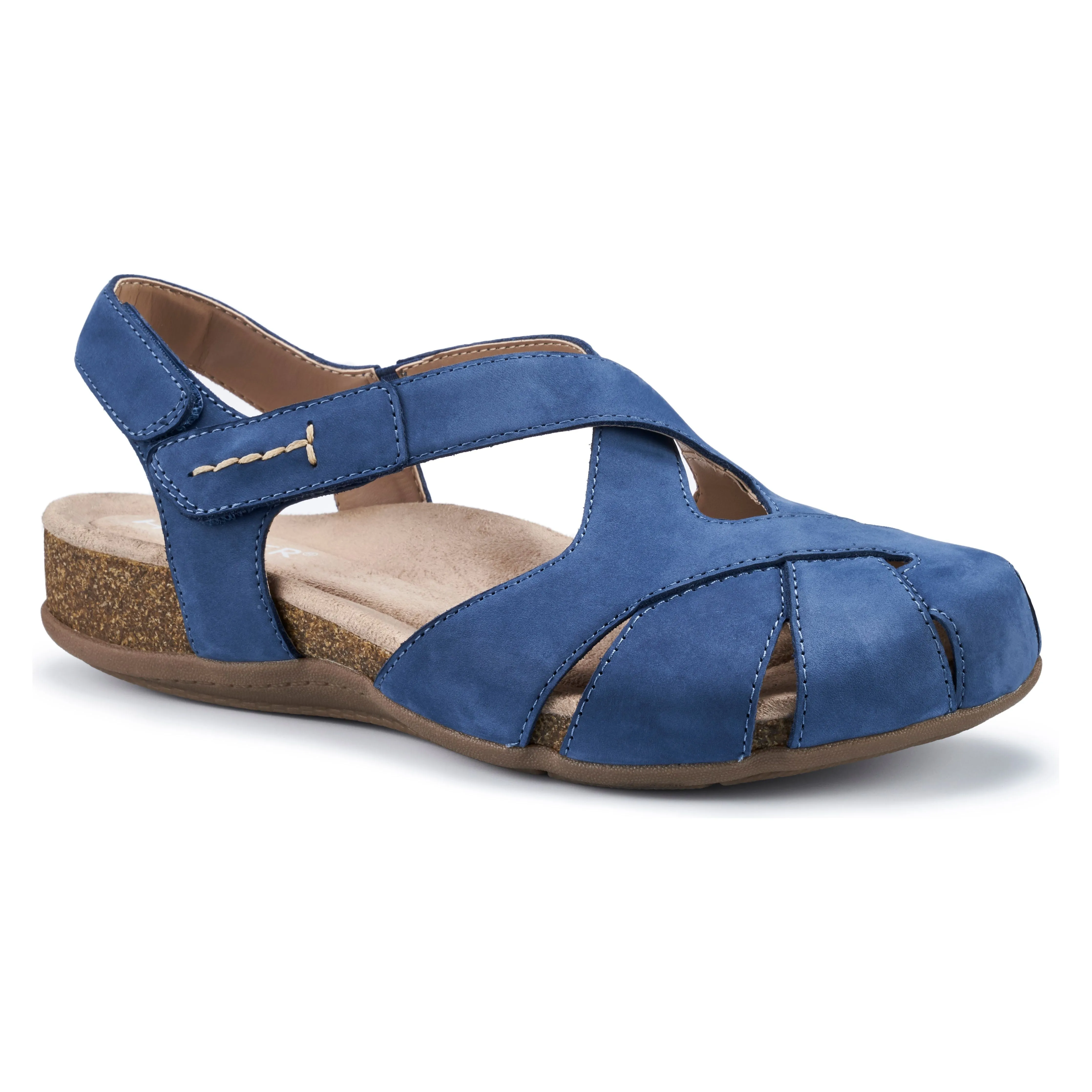 Hotter Catskill NAVY Closed Toe Touch Fastening Comfort Sandal