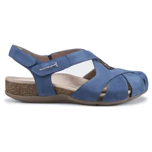 Hotter Catskill NAVY Closed Toe Touch Fastening Comfort Sandal