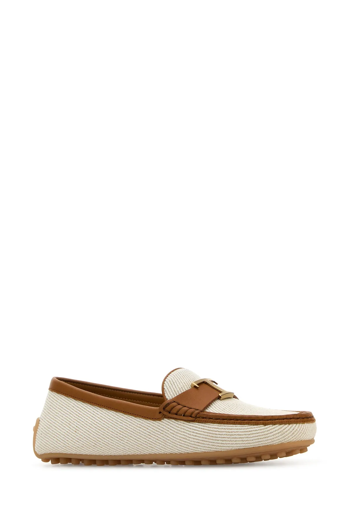 Ivory fabric City loafers