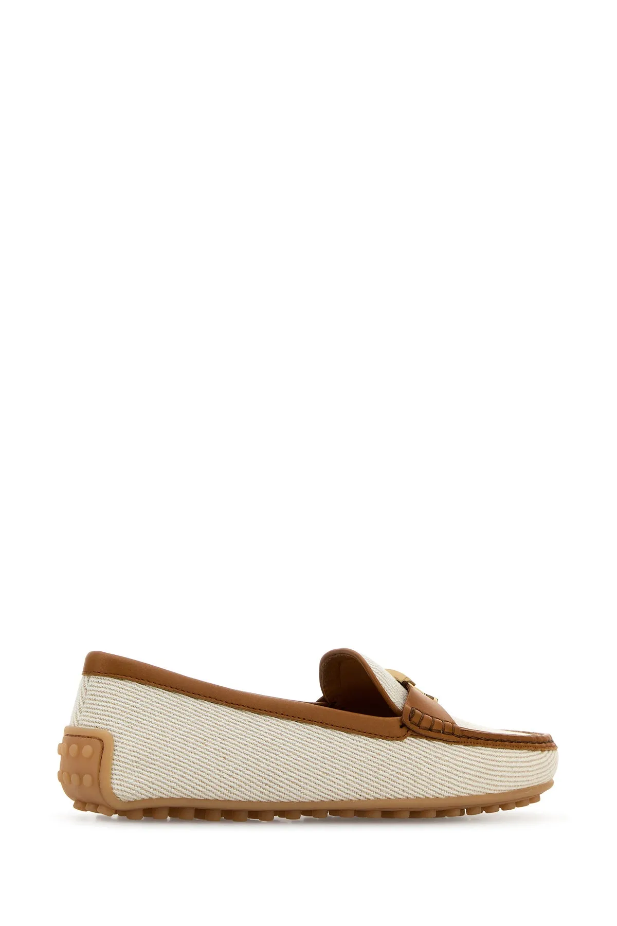 Ivory fabric City loafers