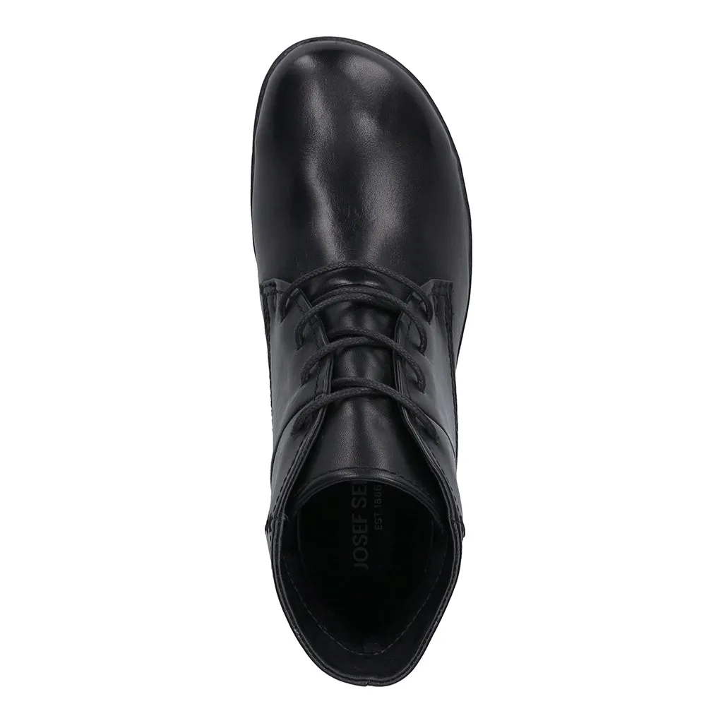 Josef Seibel 79709 Naly 09  Ladies Black Leather Lace Up Ankle Boots