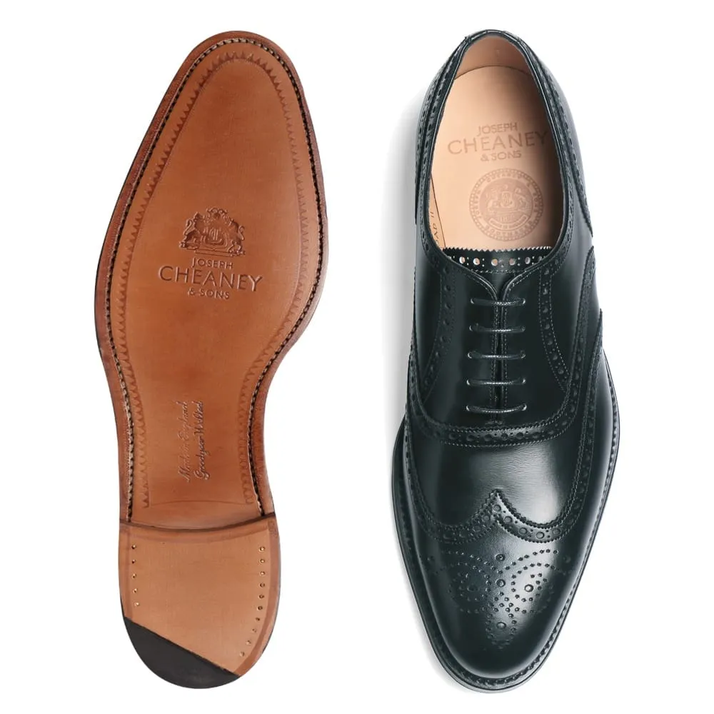 Joseph Cheaney - Broad II Oxford Wingcap Brogue - Black Calf Leather