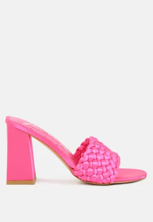 Lust look braided satin block sandals