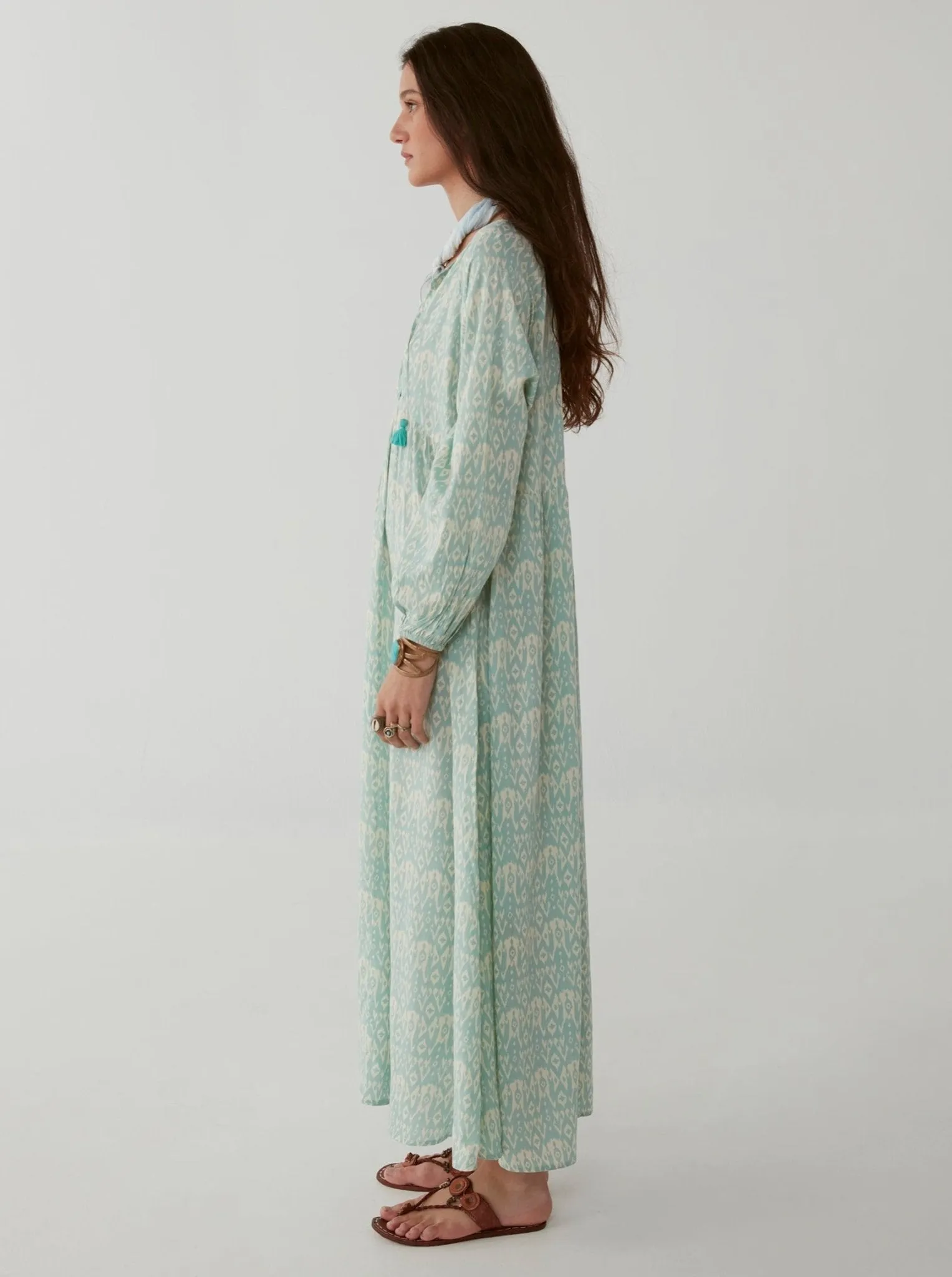 Maria Dress - Ikat Illes Ice Blue