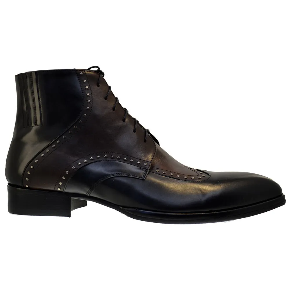 Men's Italian Shoes Jo Ghost 1824 Black Brown Leather Brogues Boots last pair size 45