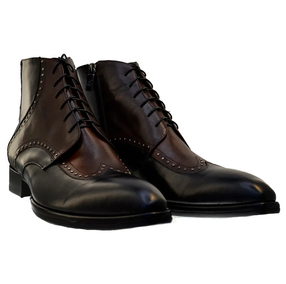 Men's Italian Shoes Jo Ghost 1824 Black Brown Leather Brogues Boots last pair size 45