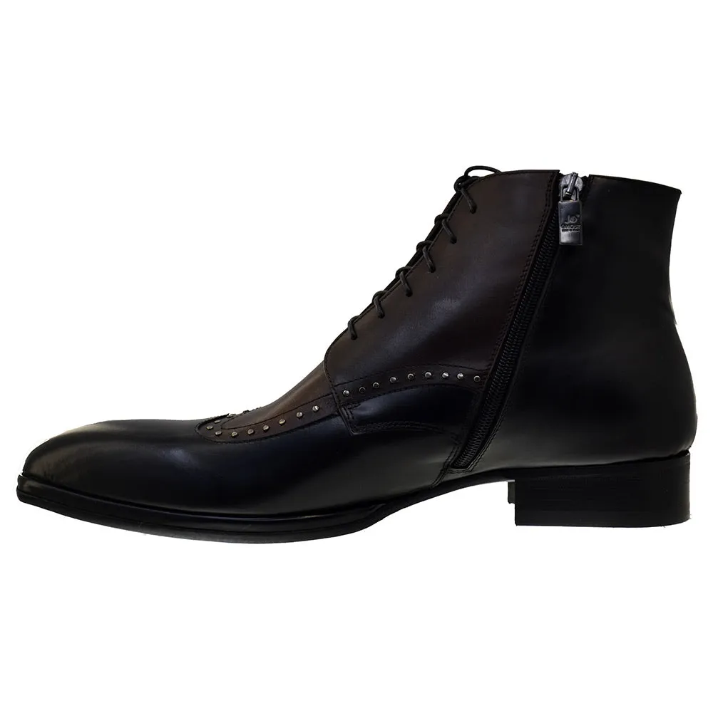 Men's Italian Shoes Jo Ghost 1824 Black Brown Leather Brogues Boots last pair size 45