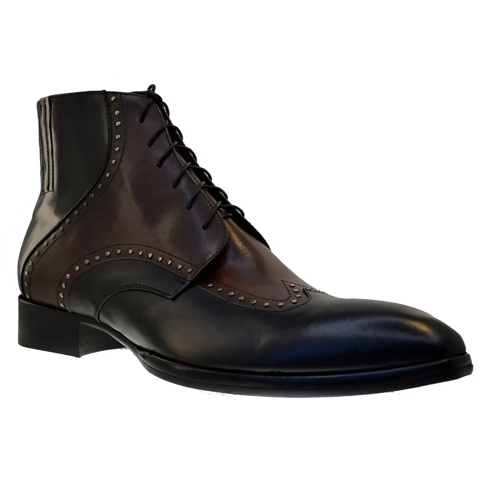 Men's Italian Shoes Jo Ghost 1824 Black Brown Leather Brogues Boots last pair size 45