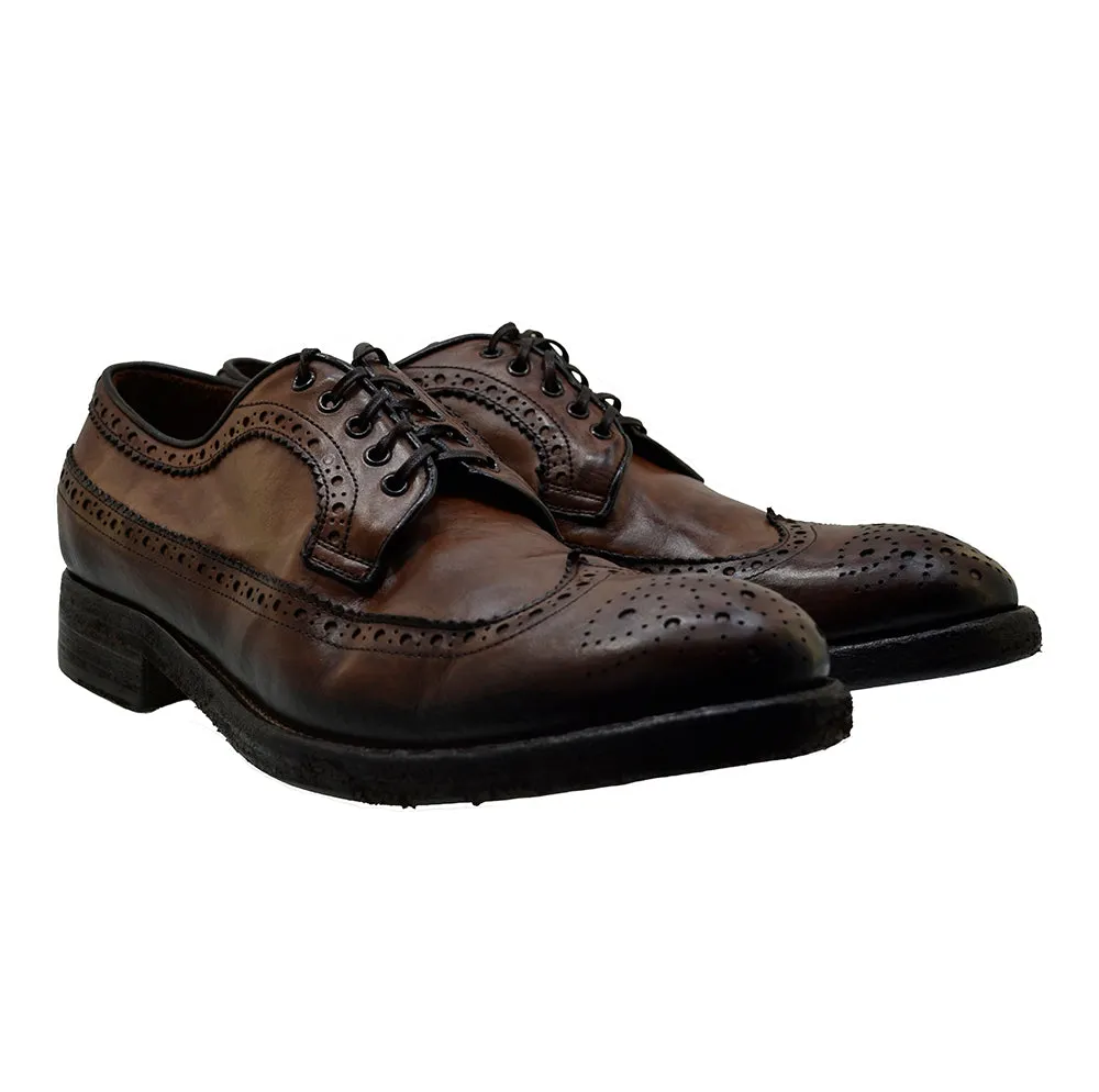 Men's Italian Shoes Jo Ghost 3290 Brown Vintage Brogues Shoes