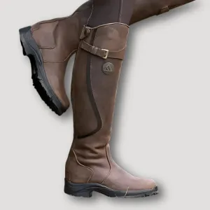 New Women Knee High Boots Fashion Comfortable Flat Bottom Riding Boots Brown Sz 7.5
