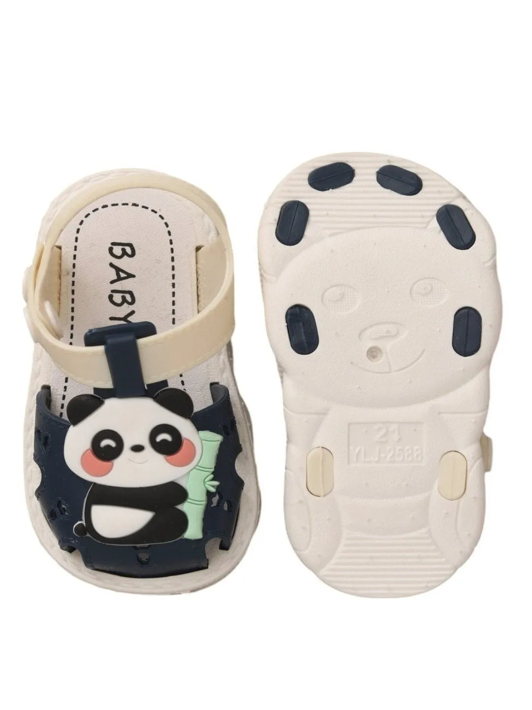 Playful Panda Plush Strap Sandals For Boys
