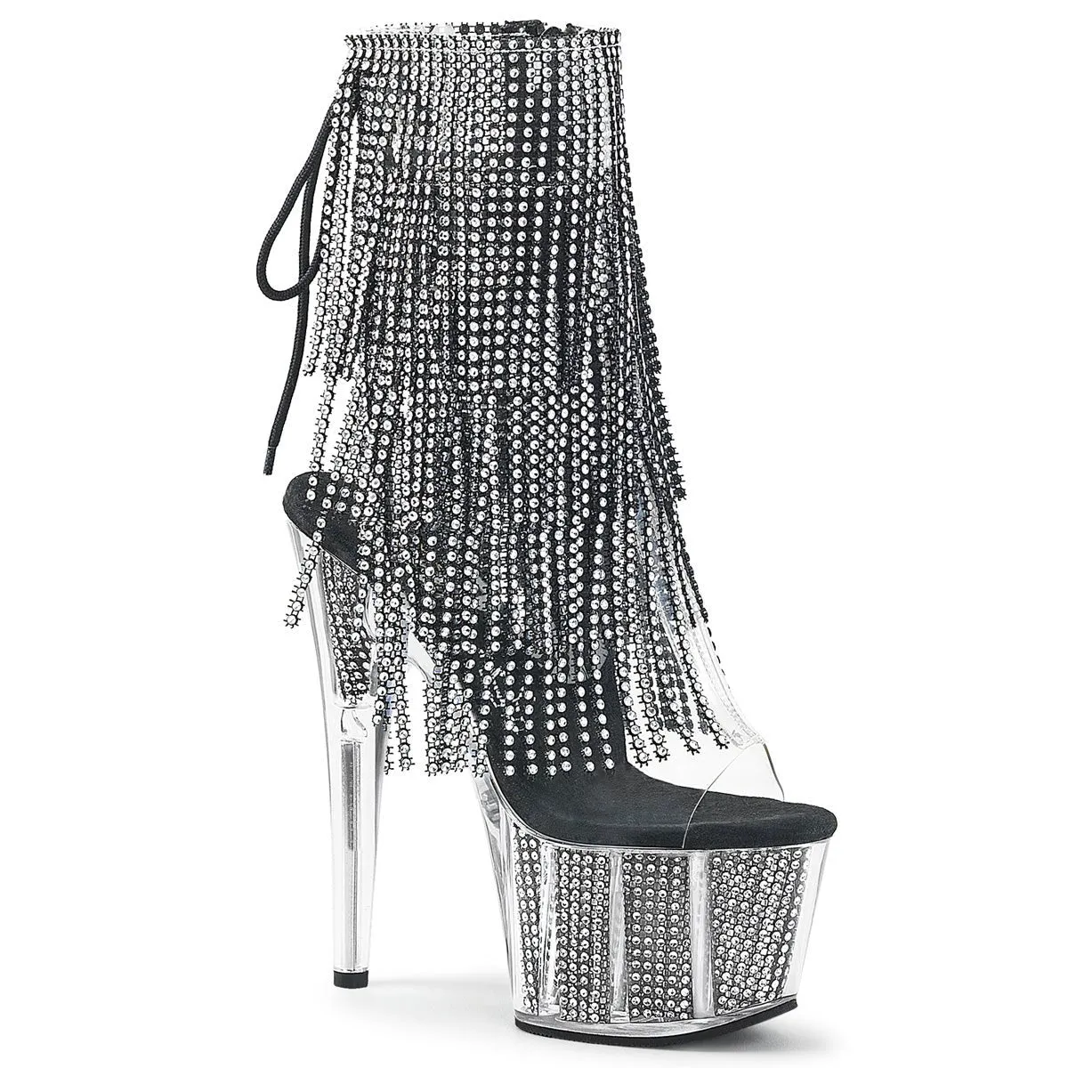 Pleaser Adore 1017SRS Womens 7" Heel, Platform Back Lace Ankle Boots