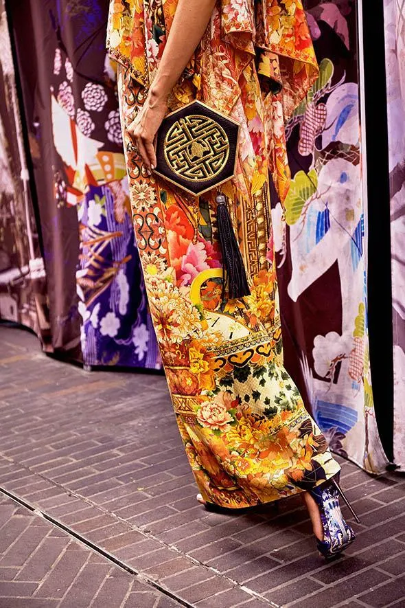 POLYGON CLUTCH WITH TASSEL ECHOES OF ERHU