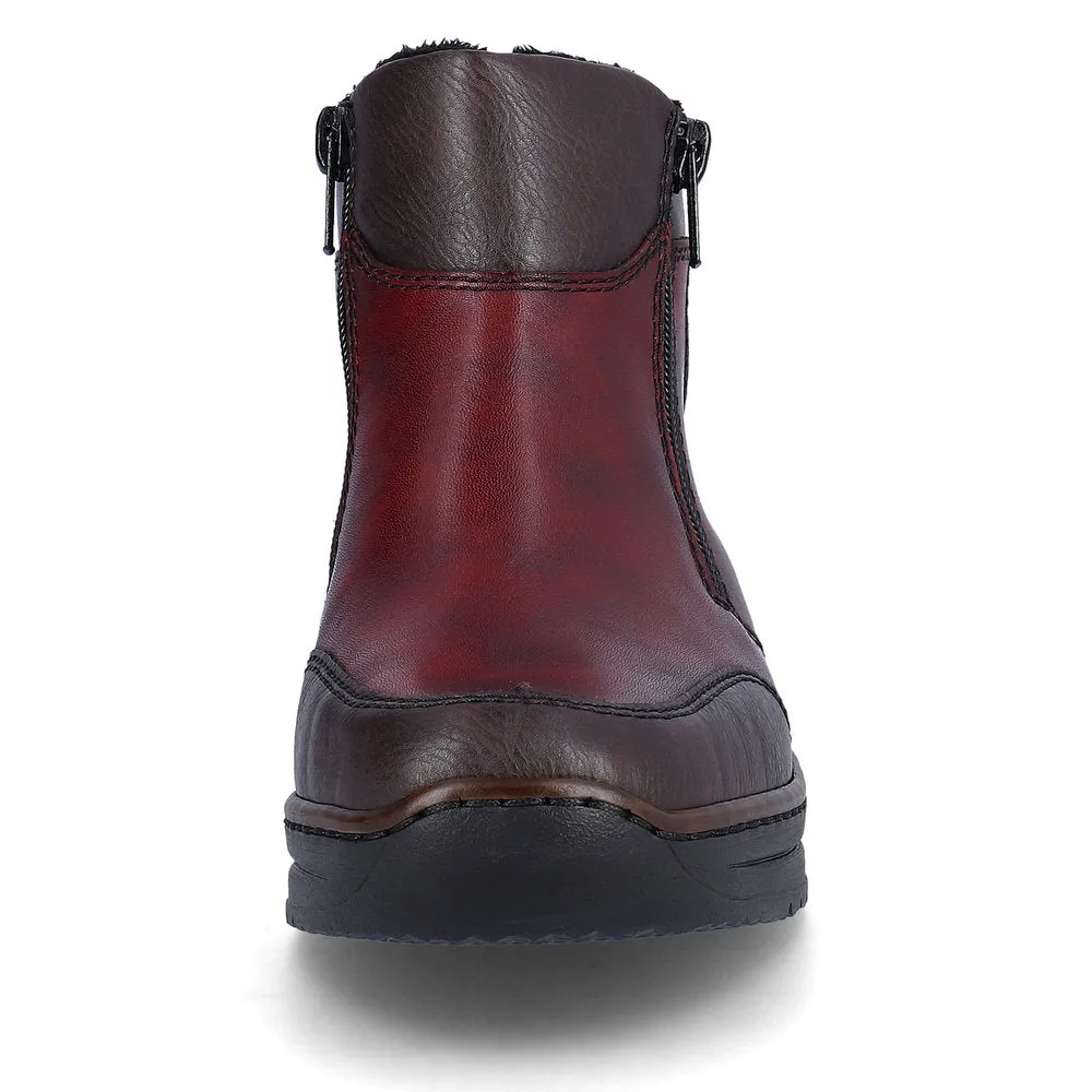 Rieker Ankle Boot with double zip 48754-35 WINE