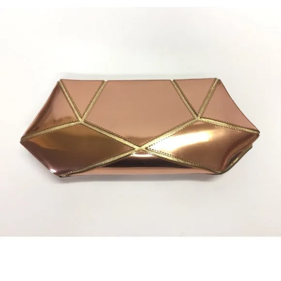 ROGER VIVIER PRISMICK METALLIC LEATHER CLUTCH