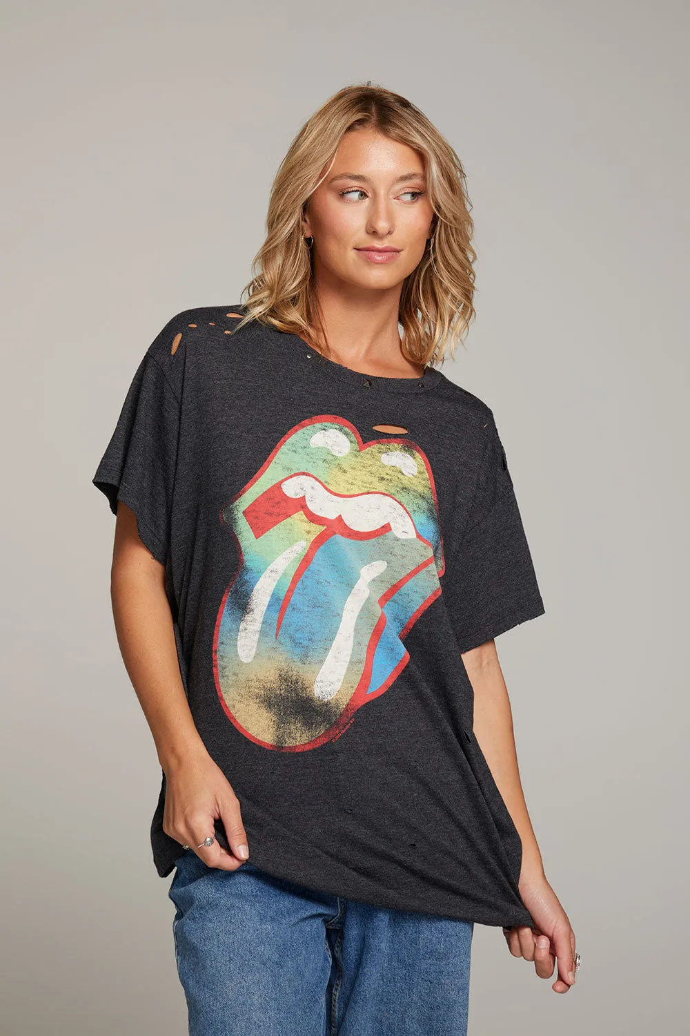 Rolling Stones Classic Logo Distressed Tee