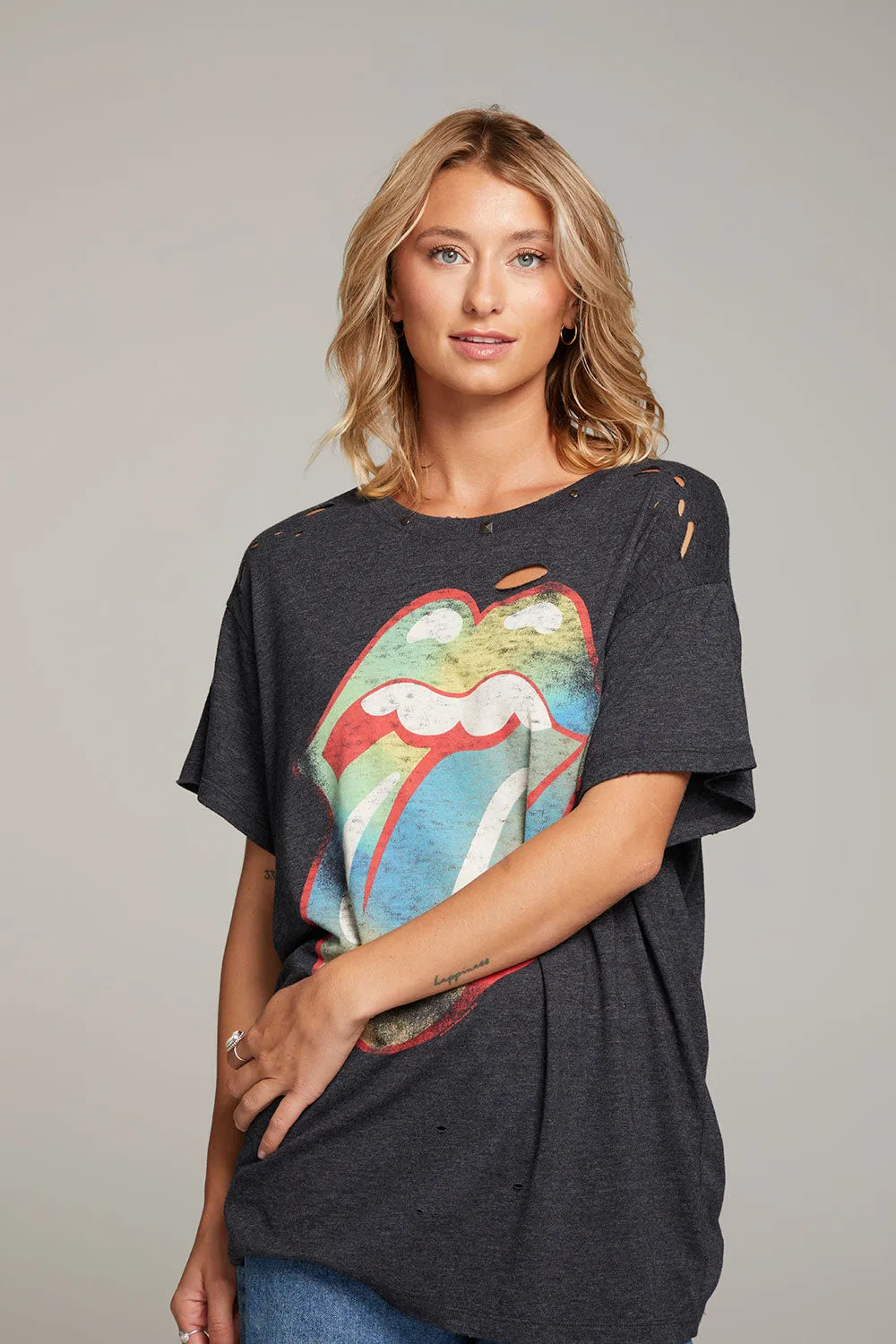 Rolling Stones Classic Logo Distressed Tee