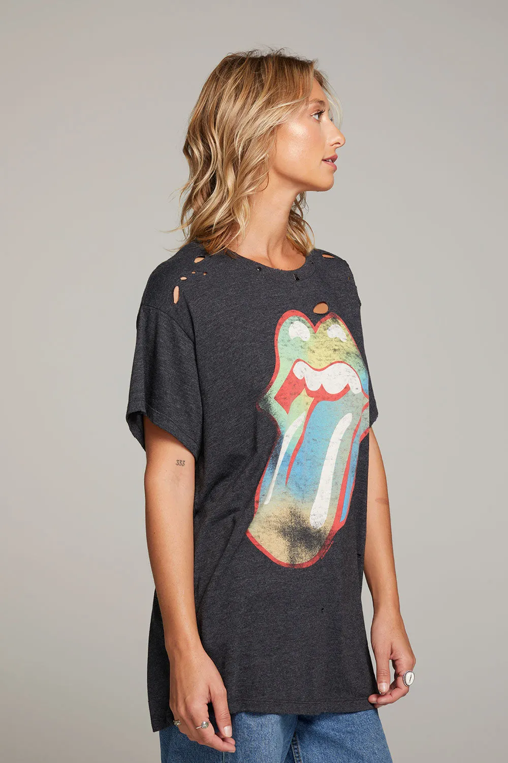 Rolling Stones Classic Logo Distressed Tee